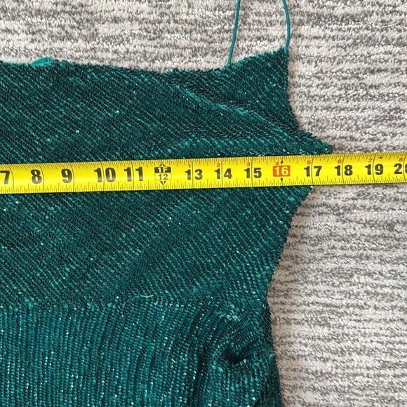 NWT Retrofete Katya Side Slit Evening Gown Large Revolve Green Sequins - Picture 10 of 15